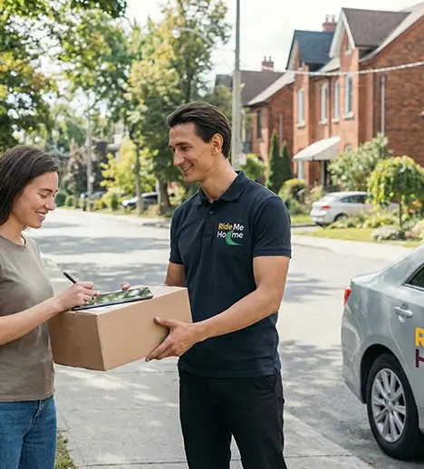 Courier handling parcel delivery